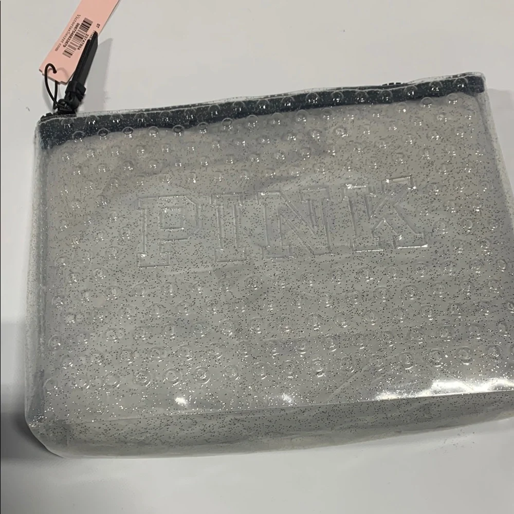 Victoria's Secret PINK Transparent Bubble Pouch Makeup Cosmetic 6063-Clear‎